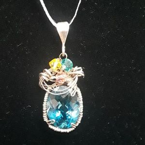 London Blue Topaz & Swarovski Crystals Necklace